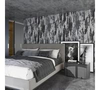 TOTIO Film adhésif extra large 80 cm x 4 m Noir et argenté Film mural en vinyle pour bricolage Stickers décoratif pour meubles Papier peint abstrait foncé en béton Mat épais Amovible Design