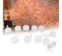 TOTITOM Guirlande lumineuse LED, guirlande lumineuse en fer forgé lumière chaude IP45 étanche en forme de fleur ronde lampe à guirlande creuse pour la décoration extérieure intérieure