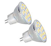 TOTITOM Lot de 2 ampoules LED MR11 12 V 3 W, remplacement halogène pour paysage, accent, éclairage sur rail et fibre optique pour sapin de Noël, base GU4 à deux broches(blanc chaud)