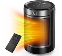 Totopia Radiateur électrique 1500 W 4 modes Élément chauffant céramique PTC Affichage LED et télécommande Minuterie 12 h Oscillation large Protections surchauffe et basculement PTC-907B