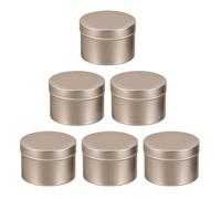 Totority 6 Pièces Boîte de Bougies Vide Ronde 50ml en Alliage D'aluminium | Couvercle Hermétique, Réutilisable et Résistant à L'usure, pour Fabrication de Bougies et Stockage de Pommade