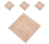 Totority Appliques en Bois Sculpté Carré 4pcs Détails Précis pour Décoration Murale Élégante Style Européen Classique, pour Projets de Décoration Intérieure