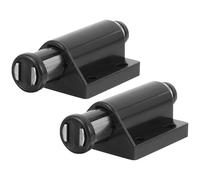 Totority Bloque Porte Aimant Noir en Plastique, Loquet à Pousser pour Ouvrir la Porte de Cabinet, Lot de 2pcs Aspiration Magnétique, Résistant la Déformation, pour Armoires