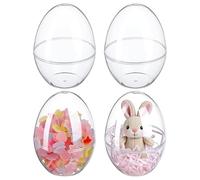 Totority Boîtes à Bonbons D'œuf de Pâques en Plastique Transparent Lot de 4 Multi-usages Fond Plat, pour Mariages et Célébrations