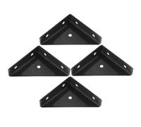 Totority Équerre de Coin Triangulaire Renforcée 4 Pièces en Fer Noir