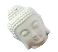 Totority Lampe à Parfum Diffuseur D'aromathérapie en Céramique Blanche Tête de Bouddha Artisanale pour Bougie 10x14cm pour Bibliothèque et Hôtel
