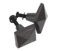Totority Lot de 2 Poignées de Porte Vintage en Fonte à 1 Trou, Noir, 3,50x2,80x2,20cm, pour Portail Extérieur et Projets de Bouton de Commode en Fer
