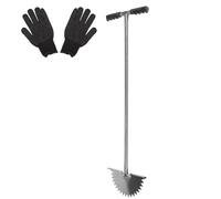 Totority Outil de Bordure de Jardin Poignée en T en Acier Inoxydable Demi-Lune Facile à Utiliser Coupe-Bordure Manuel Noir pour Pelouses et Plates-Bandes