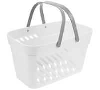 Totority Petit panier en plastique gris grand format, panier creux multifonction en PP pour salle de bain et bureau, panier portable résistant déchirure, style élégant pour