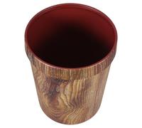 Totority Poubelle en Plastique Rétro Ronde Effet Bois 10 L Marron