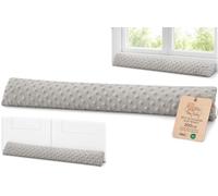 Totsy Baby Boudin de Porte Isolant Froid 200 cm - Bas de Porte et fenêtre Coupe-Vent décoratif Idéal pour entrée Maison fenêtres et Coussin pour Chambre Enfant Minky Oeko-Tex Gris Clair