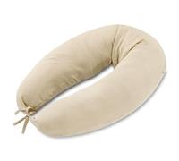 Totsy Baby Coussin de Soutien 190 cm Coussin de positionnement Adulte - Long Coussin de Relaxation pour Lire et s'adosser soutient Le Dos et Les Jambes Housse Amovible Zip Beige Oeko-Tex