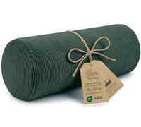 Totsy Baby Coussin traversin Genoux et Cervical pour Dormir 40x15 cm - Oreiller Boudin de Yoga cervicales et Corps Coussins en Mousse et Housse en Oeko-Tex Vert Velours côtelé