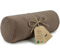 Totsy Baby Coussin traversin Genoux et Cervical pour Dormir 40x15 cm - Oreiller Boudin de Yoga cervicales et Corps Coussins en Mousse et Housse en Oeko-Tex Brun Velours côtelé