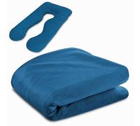 Totsy Baby Housse de Coussin d'allaitement Compact 135 cm en U Format réduit maniable - Petit Coussin de Soutien pour Voyage canapé et lit Housse Amovible avec Zip Bleu Marine Oeko-Tex