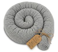 Totsy Baby Oreiller Corps Dormeur Latéral 150 cm Bouclé Long Coussin Ergonomique Respirant Lavable de Couchage Soutien Cou Confort Certificat Oeko-Tex Gris Clair D