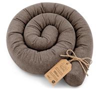 Totsy Baby Oreiller Corps Dormeur Latéral 150 cm Velours côtelé Long Coussin Ergonomique Respirant Lavable de Couchage Soutien Cou Confort Certificat Oeko-Tex Marron B