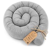 Totsy Baby Oreiller Corps Dormeur Latéral 150 cm Velours côtelé Long Coussin Ergonomique Respirant Lavable de Couchage Soutien Cou Confort Certificat Oeko-Tex Gris C