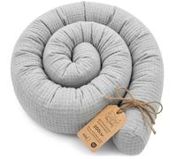 Totsy Baby Oreiller Corps Dormeur Latéral 200 cm Mousseline Oeko-Tex Long Coussin Ergonomique Respirant Lavable de Couchage Soutien Cou Confort Gris Mousseline
