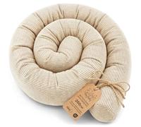 Totsy Baby Oreiller Corps Dormeur Latéral 200 cm Velours côtelé Long Coussin Ergonomique Respirant Lavable de Couchage Soutien Cou Confort Certificat Oeko-Tex Beige C