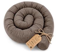 Totsy Baby Oreiller Corps Dormeur Latéral 200 cm Velours côtelé Long Coussin Ergonomique Respirant Lavable de Couchage Soutien Cou Confort Certificat Oeko-Tex Marron B