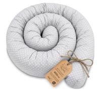 Totsy Baby Oreiller Corps Dormeur Latéral 400 cm Coton Oeko-Tex Long Coussin Ergonomique Respirant Lavable de Couchage Soutien Cou Confort Pois sur Gris