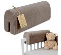Totsy Baby Tour de lit bébé Respirant 50 cm - Contour de Lits pour Tout-Petits Protege Enfant barreaux ou Barriere Bebe Tours Mousse Berceau Protection Velours côtelé Oeko-Tex Marron