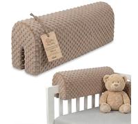 Totsy Baby Tour de lit bébé Respirant 50 cm - Contour de Lits pour Tout-Petits Protege Enfant barreaux ou Barriere Bebe Tours Mousse Berceau Protection Minky Oeko-Tex Beige