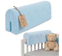 Totsy Baby Tour de lit bébé Respirant 80 cm - Contour de Lits pour Tout-Petits Protege Enfant barreaux ou Barriere Bebe Tours Mousse Berceau Protection Minky Oeko-Tex Bleu
