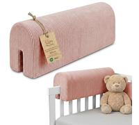 Totsy Baby Tour de lit bébé Respirant 80 cm - Contour de Lits pour Tout-Petits Protege Enfant barreaux ou Barriere Bebe Tours Mousse Berceau Protection Velours côtelé Oeko-Tex Rose B