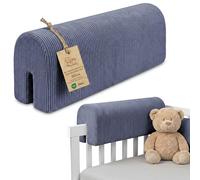 Totsy Baby Tour de lit bébé Respirant 80 cm - Contour de Lits pour Tout-Petits Protege Enfant barreaux ou Barriere Bebe Tours Mousse Berceau Protection Velours côtelé Oeko-Tex Bleu Jean