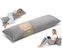 Totsy Baby Traversin Ergonomique 40x145 cm Housse Amovible - Coussin de maternité pour Dormir sur Le côté Body Pillow Bou oux Respirant - certifié Oeko-TEX Grisâtre