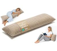 Totsy Baby Traversin Ergonomique 40x145 cm Housse Amovible - Coussin de maternité pour Dormir sur Le côté Body Pillow Bou oux Respirant - certifié Oeko-TEX Beige