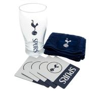 Tottenham Hotspur FC - Ensemble de Verre à bière, Serviette et sous-Verres (Taille Unique) (Bleu Marine/Blanc)