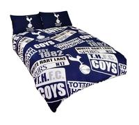 Tottenham Hotspur FC - Parure officielle pour lit simple ou double (Lit double) (Bleu marine/Blanc)