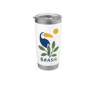 Toucan du Brésil Oiseau tropical Nature Art Gobelet isotherme en acier inoxydable double paroi