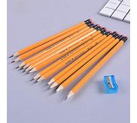 Touch Future Lot de 12 crayons graphite original HB avec gomme Dureté + taille-crayon métallique offert - Couleurs assorties Rouge