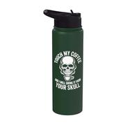 Touche mon café, bois-le depuis ton crâne Stainless Steel Insulated Water Bottle
