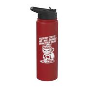 Touche mon café et je le boirai dans ton crâne Stainless Steel Insulated Water Bottle