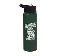 Touche mon café et je le boirai dans ton crâne Stainless Steel Insulated Water Bottle