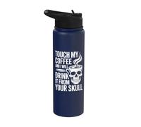 Touche mon café et je le boirai Stainless Steel Insulated Water Bottle