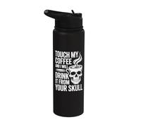 Touche mon café et je le boirai Stainless Steel Insulated Water Bottle