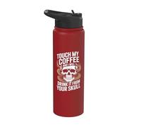 Touche mon café, je vais le boire Skull Stainless Steel Insulated Water Bottle