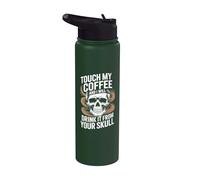 Touche mon café, je vais le boire Skull Stainless Steel Insulated Water Bottle