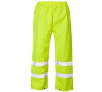 TOUGH GEAR Surpantalon imperméable haute visibilité pour homme - Pantalon de travail haute visibilité réfléchissant élastique résistant - Coupe-vent - Vêtement de sécurité pour adulte