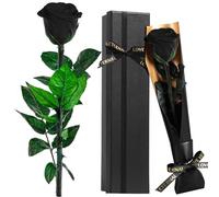 Touloube Rose Eternelle Préservée, Fleur Noir Cadeau Femme, Idee Rosee Cadeau Anniversaire Noel Femme pour Elle, Maman Amie Épouse Sœur Mamie, Présent Amour Fete des Meres, Saint-Valentin