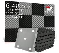 TOUO Mousse acoustique en forme d'œuf 8 couleurs, 6-48 pièces, haute densité, matériau absorbant le son pour mur et plafond, isolation phonique 12 pièces de 5 cm/2 pouces d'épaisseur,6 pièces de 5 cm/