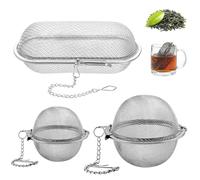 Touosy 3 Pièces Boule a The Passoire Inox Infuseur Thé Petite Passoire à Epices avec Chaîne Idéal pour Maison Restauration Cuisine Théières Tasses Infuser Vrac Sucre Epices Soupe Cacao Poudre