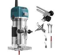 Toupie à bois, moteur 800 W, réglable sur 6 vitesses, kit de base bleu