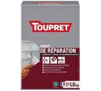 TOUPRET Enduit de réparation en poudre - Extérieur - 1,5 kg - Gris